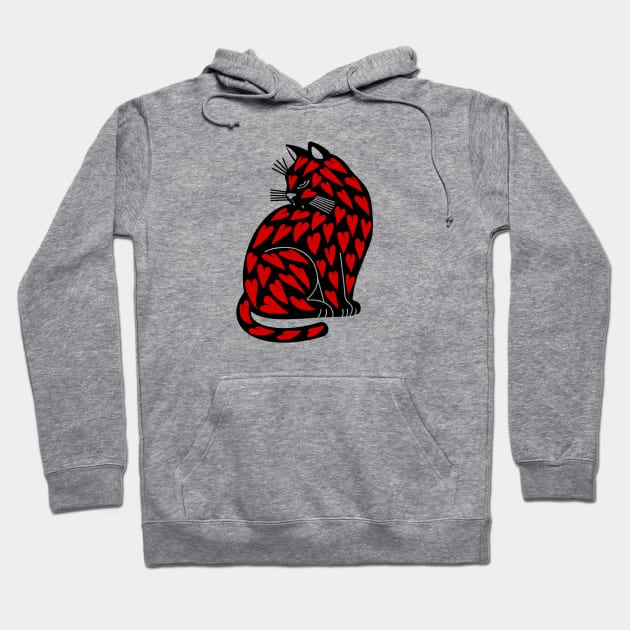 black cat heart Hoodie by MAYRAREINART